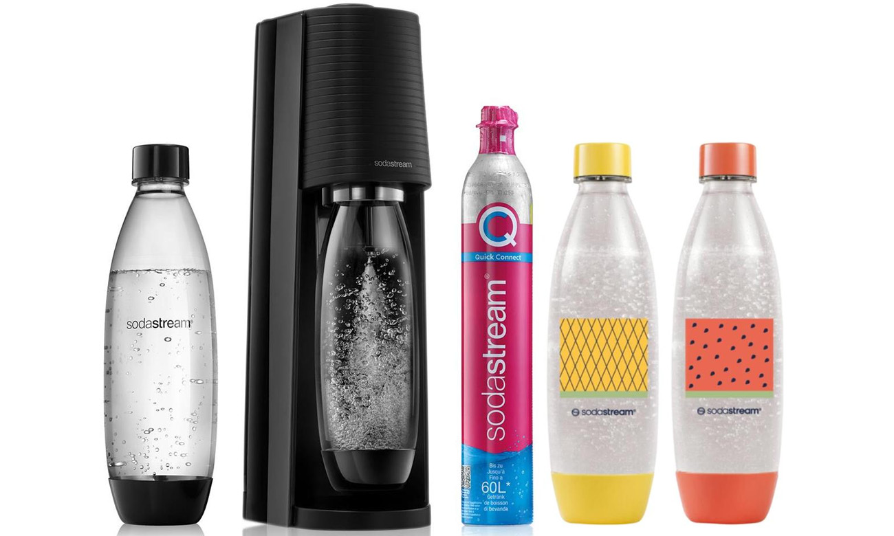 SodaStream TERRA BLACK + butelki 1 L x2 Water Pomelo