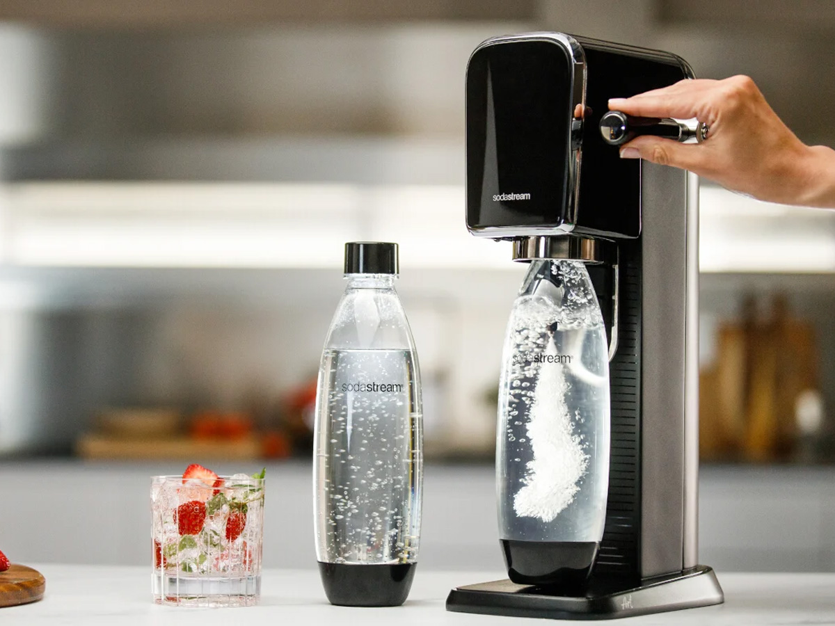 SodaStream ART BLACK + butelki 1 l Fuse x2 Water Pomelo
