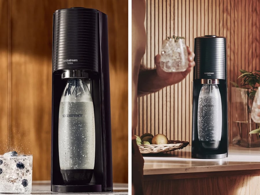 SodaStream TERRA BLACK + 2 BUTELKI FUSE BLACK + 2x LIPTON ICE TEA LEMON