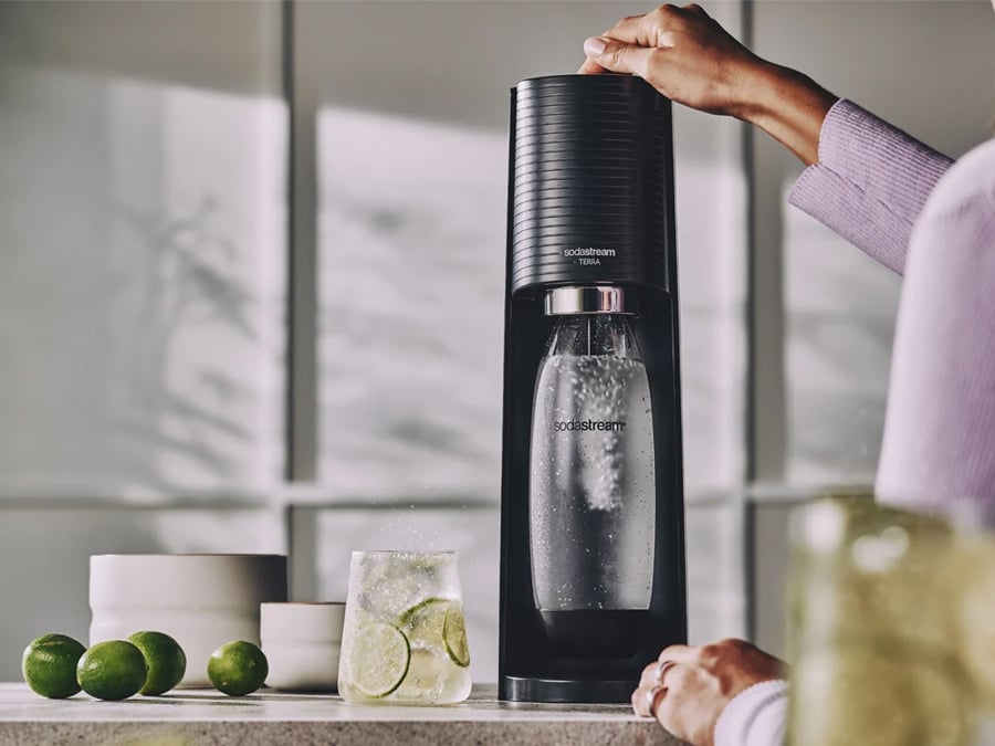 SodaStream TERRA BLACK + 2 BUTELKI FUSE BLACK + 2x LIPTON ICE TEA LEMON