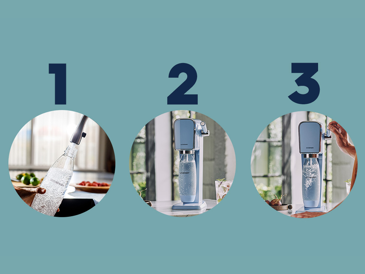 SodaStream ART Misty Blue + Butelka Fuse 1L x2 Water Pomelo