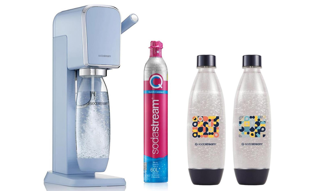 SodaStream ART MISTY BLUE + 2x BUTELKA FUSE 1L Bubble Mosaic ...
