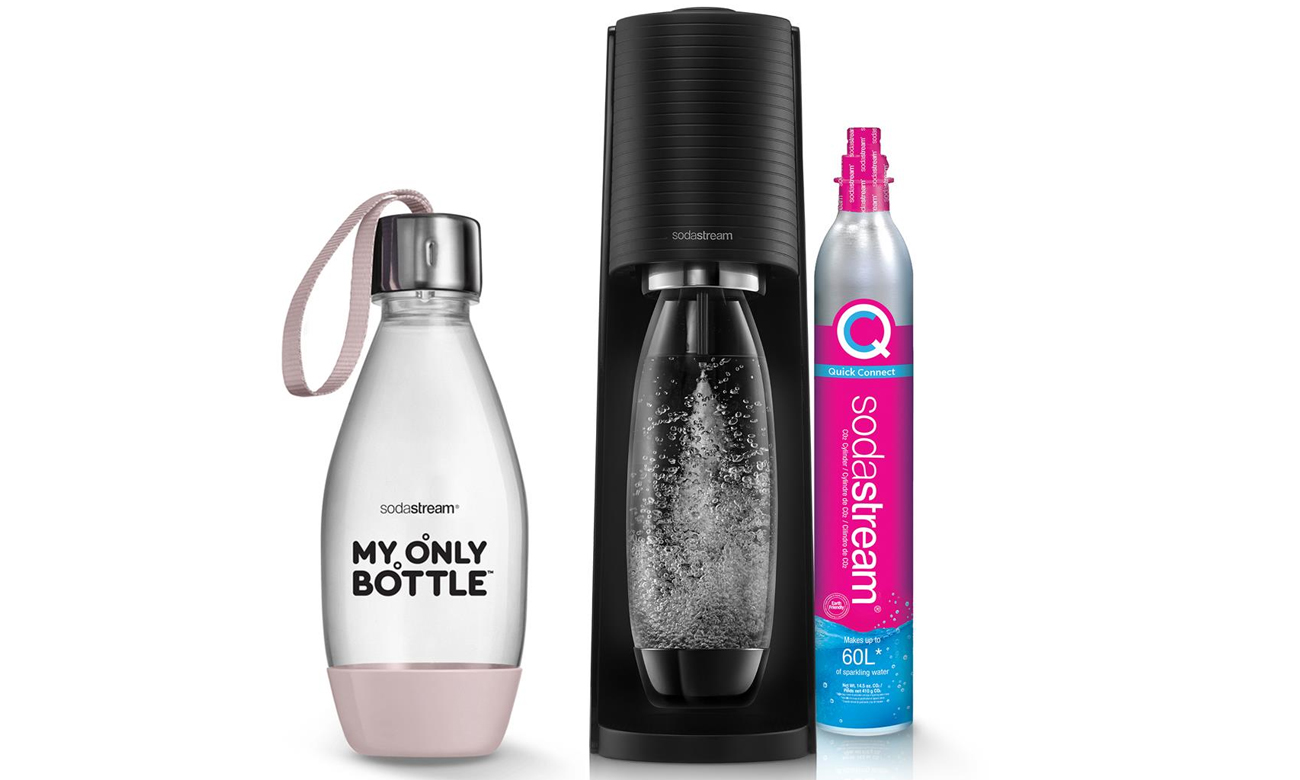 SodaStream TERRA BLACK + BUTELKA MOB PINK