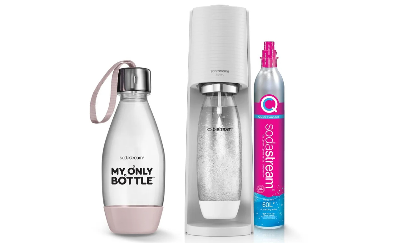 SodaStream TERRA WHITE + BUTELKA MOB PINK