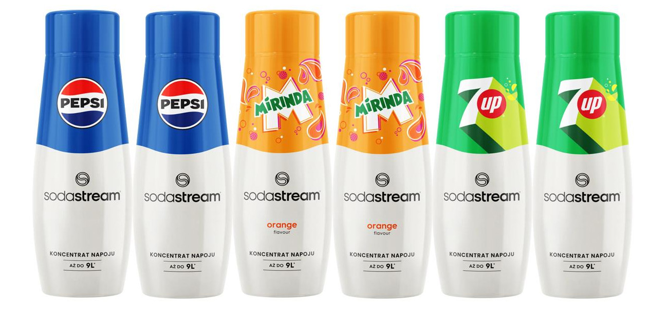 Zestaw syropów SodaStream Pepsi, Pepsi Max, Mirinda, 7up 