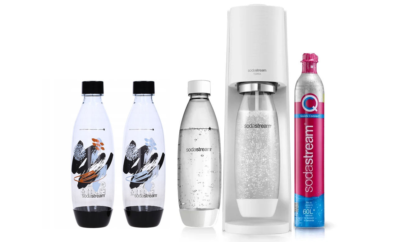 SodaStream TERRA WHITE + 2x BUTELKA FUSE 1L SPARKLING MYSTERY