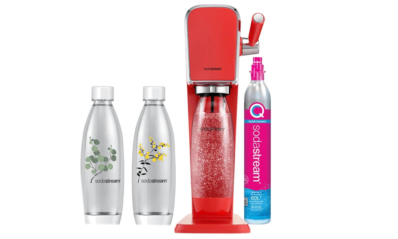 SodaStream ART RED + 2x BUTELKA FUSE 1L
