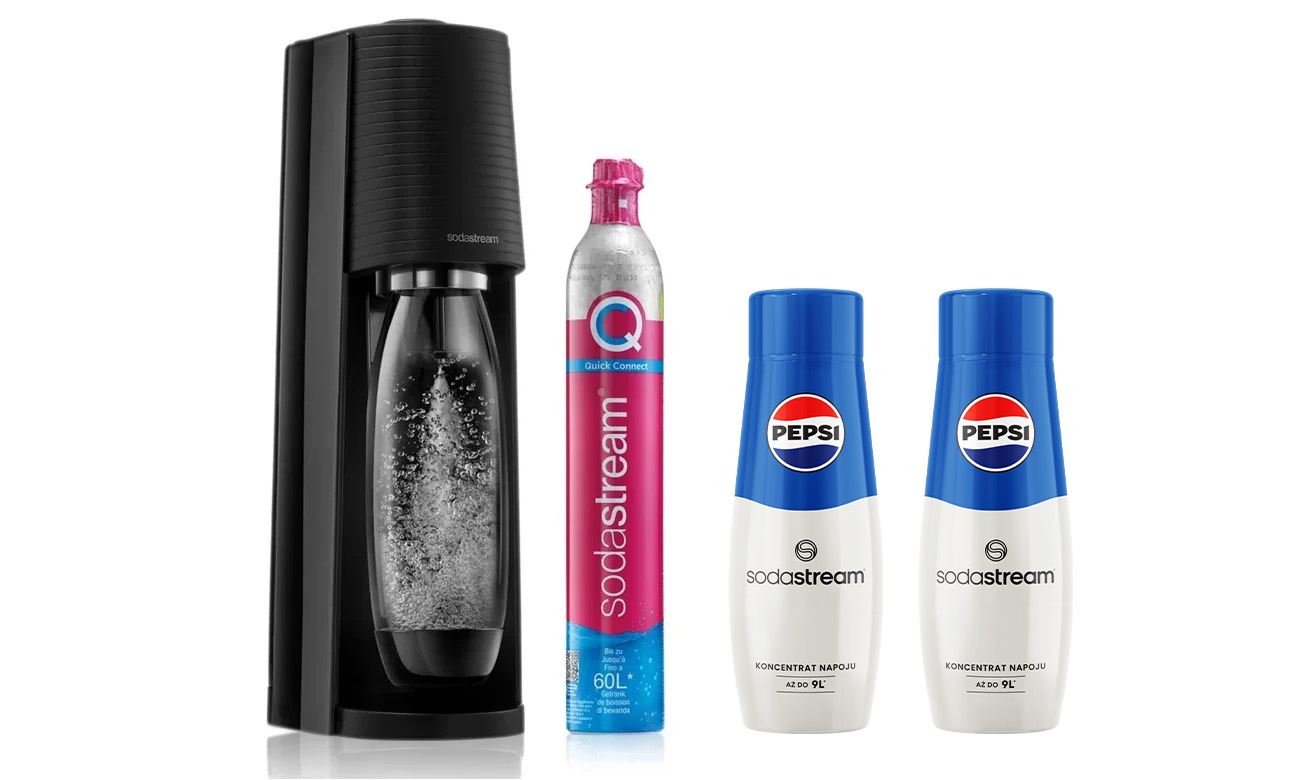 SodaStream TERRA BLACK + 2x SYROP PEPSI