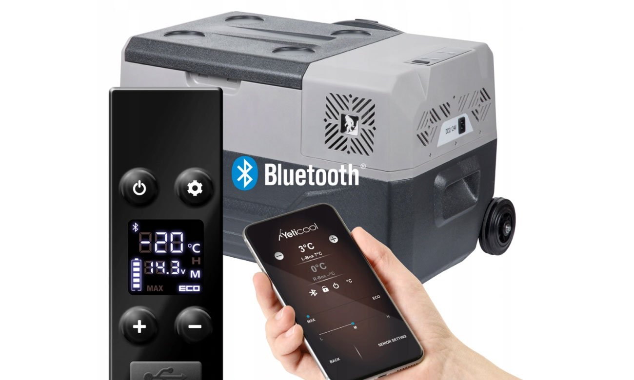 Sterowanie smartfonem lodówką turystyczną Yeticool BX30