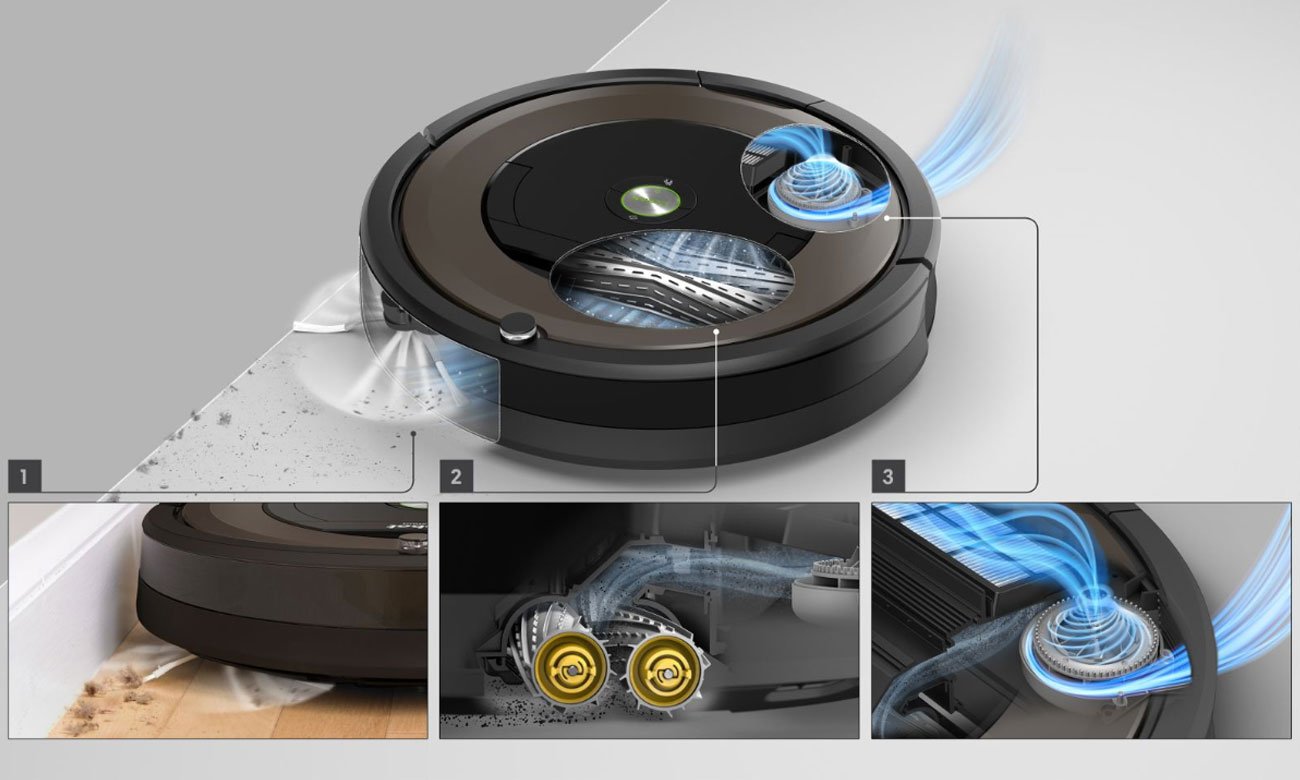 Robot sprzątający iRobot Roomba 896 sprząta przy krawędziach i w narożnikach