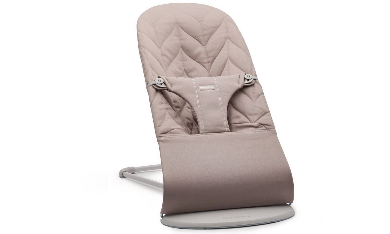 BabyBjorn BLISS COTTON Sand Grey rama Light Grey Petal Quilt