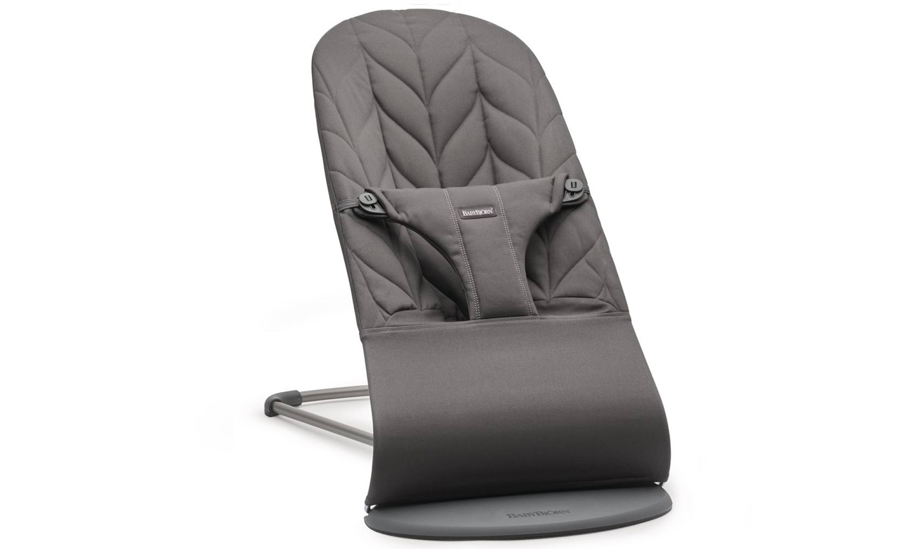 BabyBjorn BLISS COTTON Anthracite rama Dark Grey, Petal Quilt
