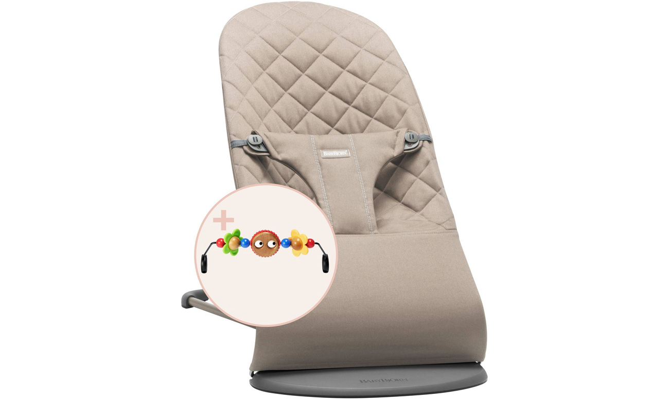 BabyBjorn BLISS COTTON Sand Grey rama Dark Grey+Google Eyes