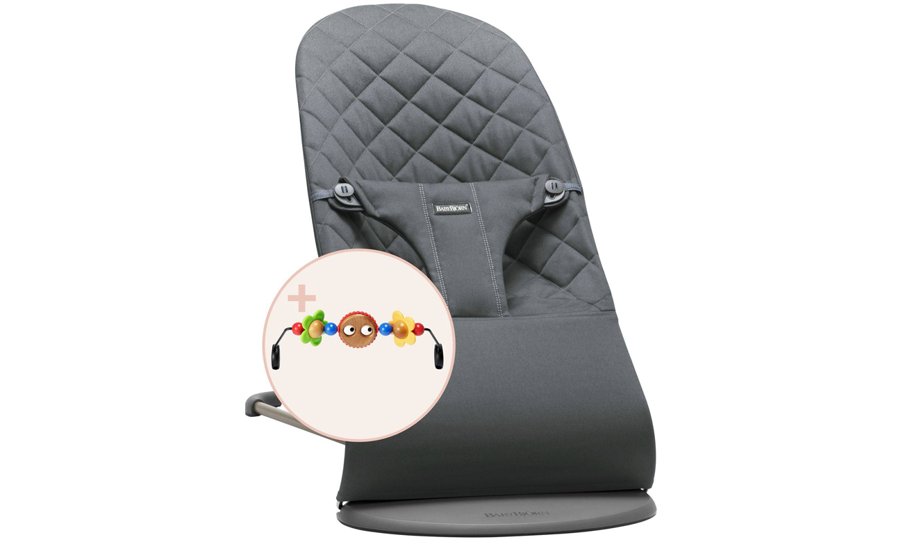 BabyBjorn BLISS COTTON Anthracite rama Dark Grey+ Google Eyes