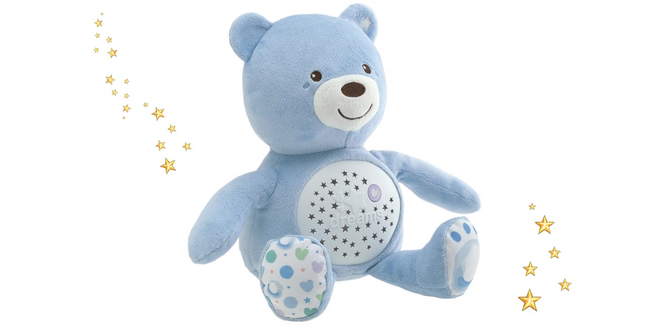 Chicco Miś z projektorem niebieski 8058664060368 z pozytywką