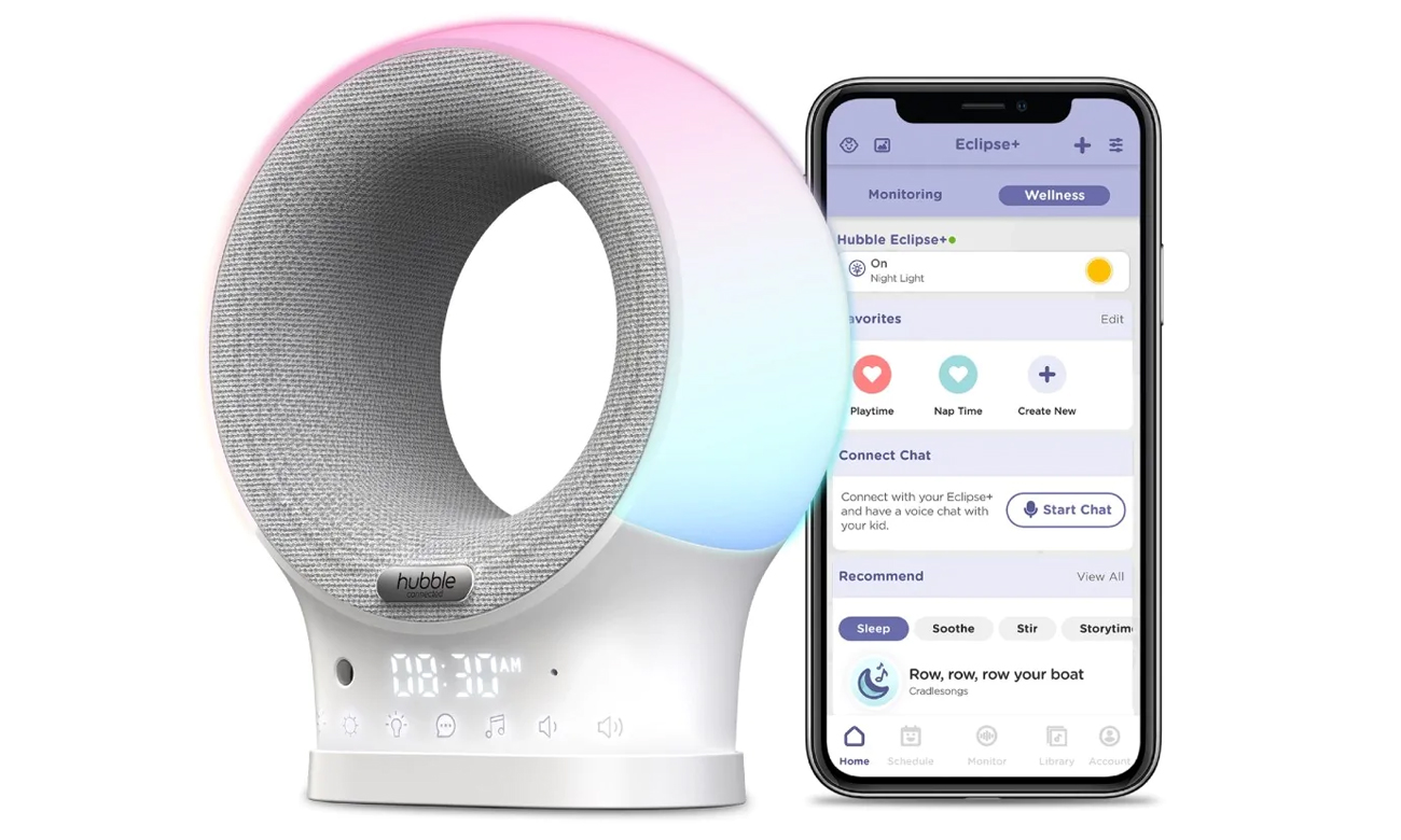 Hubble Connected Eclipse Plus Inteligentny przenośny smoczek i monitor audio