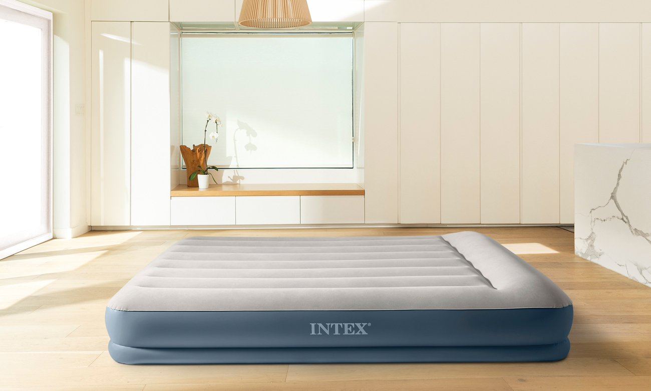 INTEX Dmuchane łóżko Dura-Beam Standard Queen z poduszką