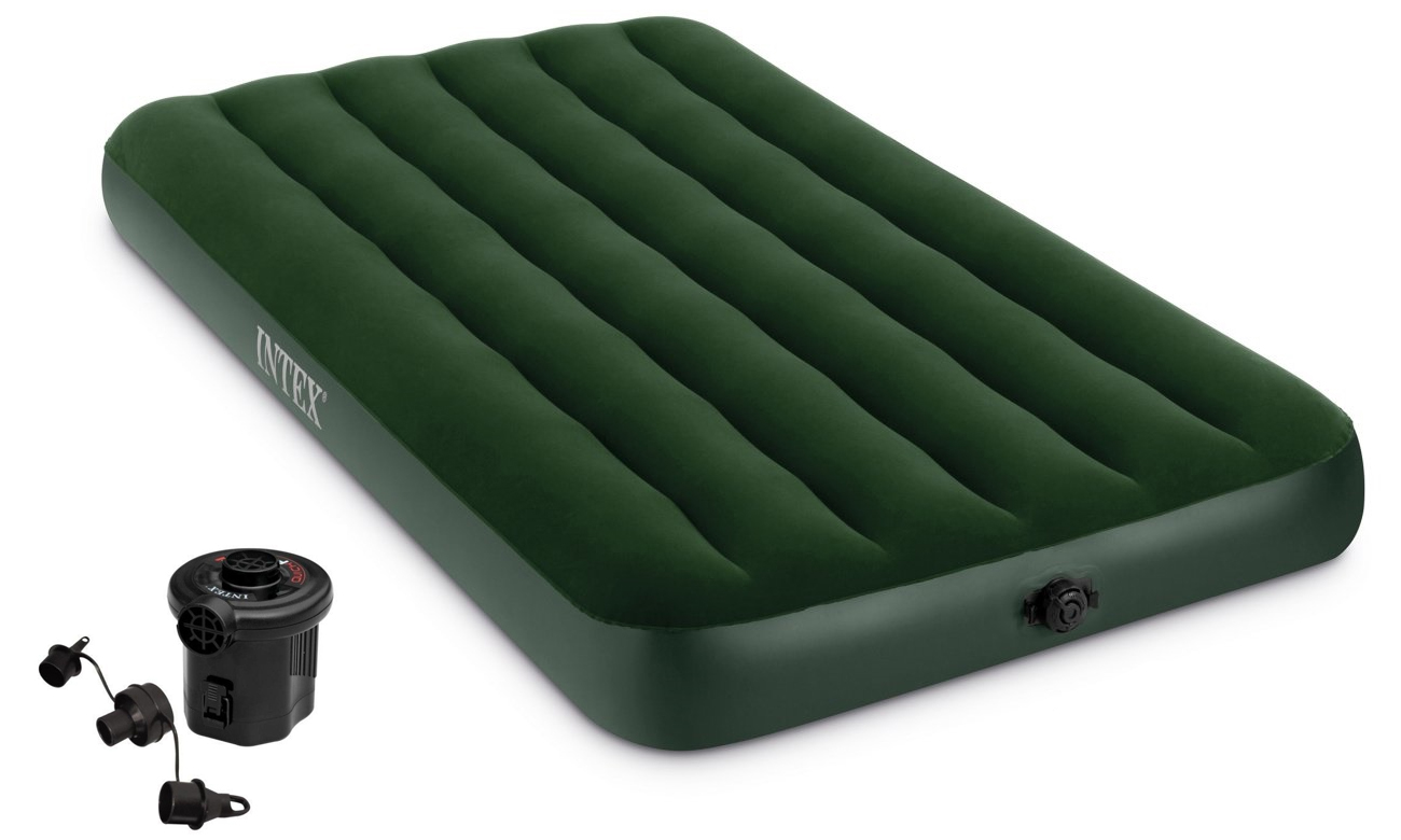 INTEX Dmuchane łóżko Prestige Twin z pompką na baterie