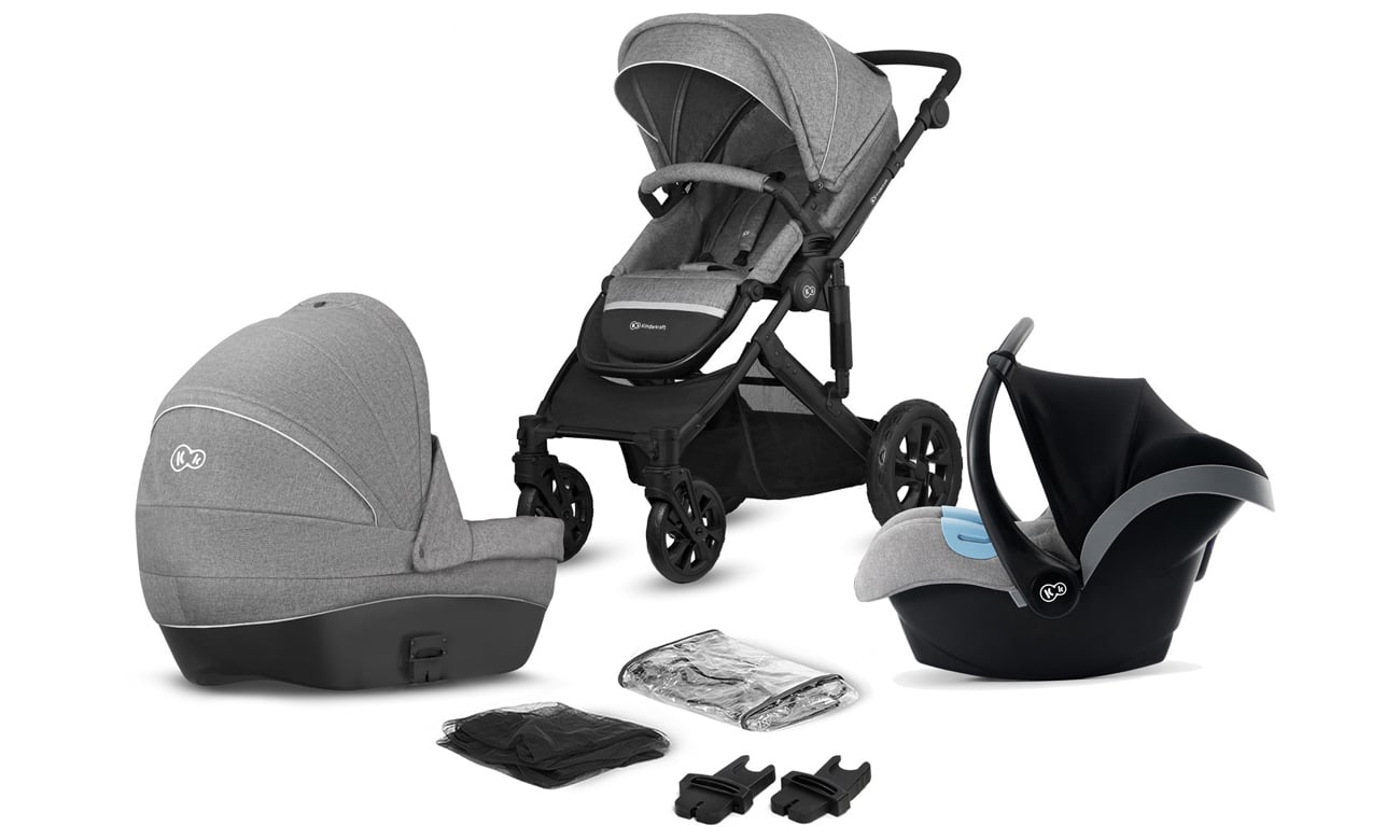 KinderKraft Prime 3w1 Grey z torbą Mommy Bag