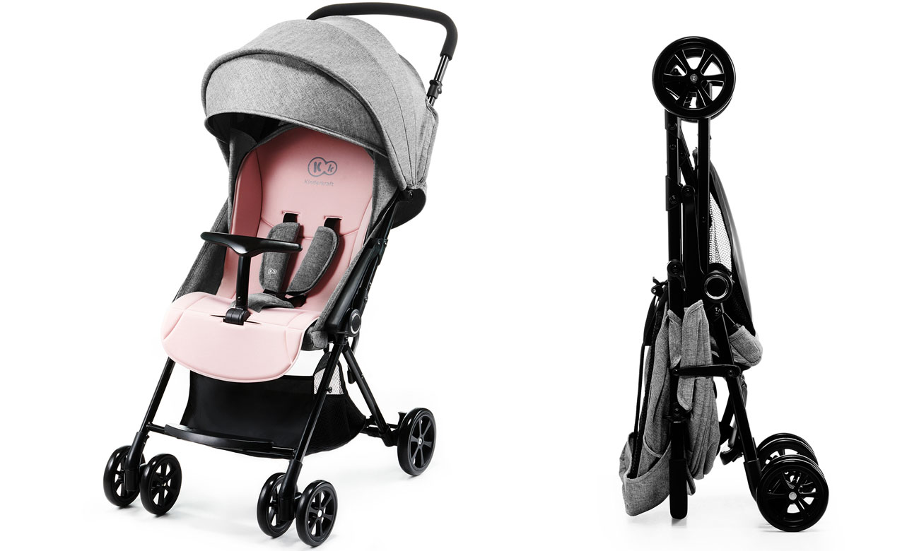 Wózek spacerowy KinderKraft Lite Up Pink szary 5902533911042