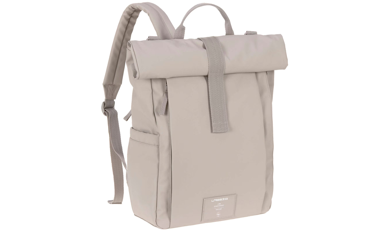 Lassig Green Label Plecak dla mam z akcesoriami Rolltop Up Taupe