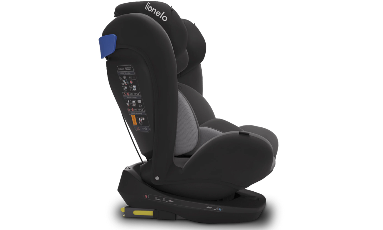 Wygodny fotelik samochodowy Lionelo Bastiaan Grey/Black