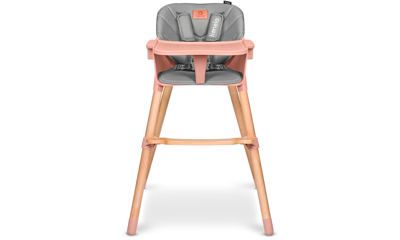 LIONELO Koen chaise haute bébé 2 en 1 pour enfant, chaise haute pliable, plateau amovible, de 6 à 36 mois, ceintures de sécurité à 5 points, capacité de charge jusqu'à 15 kg