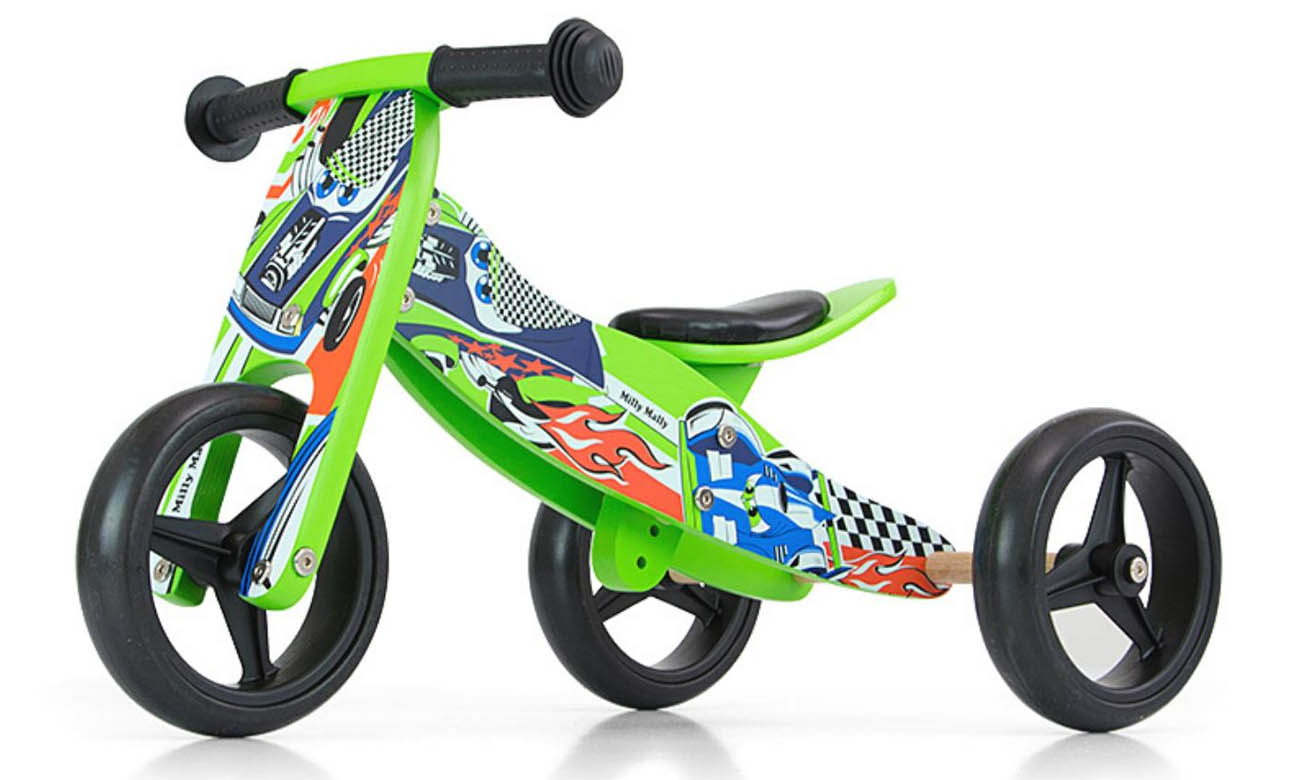 Jeździk rowerek 2w1 Milly Mally Jake Dark Green Cars