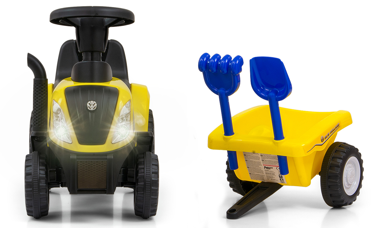3 En 1 Porteur Enfants Voiture à Pousser Avec Garde-corps Volant Espace De Rangement Klaxon