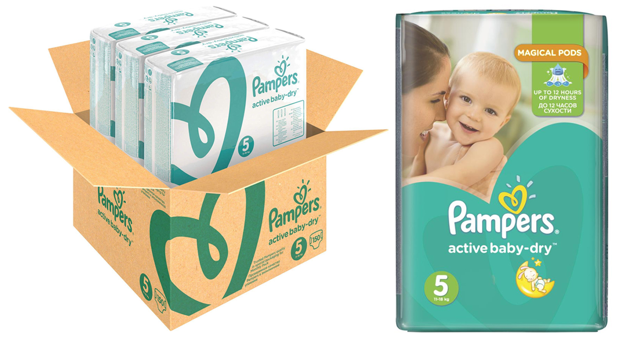 pampers active dry 5 junior 150 szt