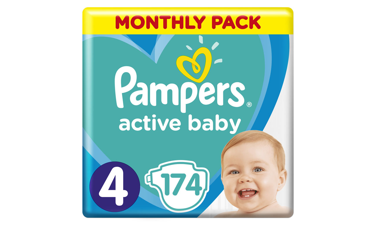Pieluchy Pampers Active Baby 4 Maxi 9-14kg 174 szt.