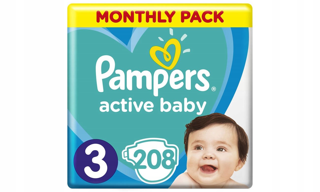 Pampers Active Baby 3 Midi 5-9 kg 208 szt. 8001090910745