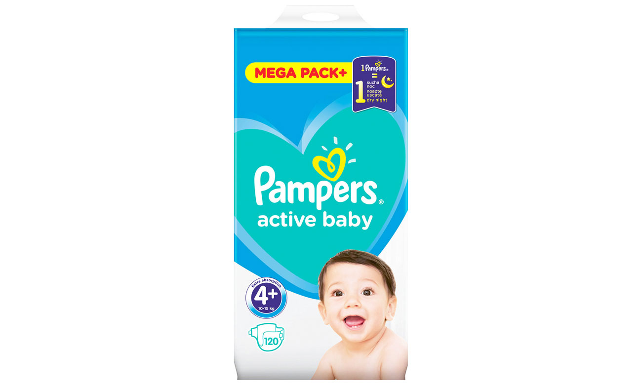 Pampers Active Baby 4+ 10-15 kg 120 szt