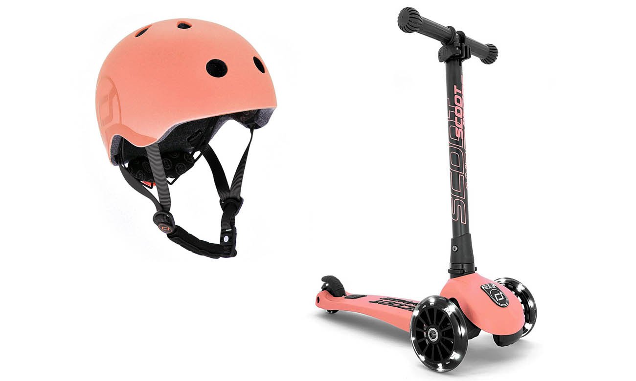 Scoot & Ride Highwaykick 3 LED Hulajnoga Balansowa 3+ Peach + kask ochronny