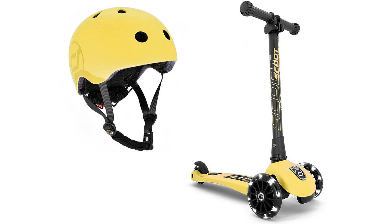 Scoot & Ride Highwaykick 3 LED Hulajnoga Balansowa 3+ Lemon + kask ochronny