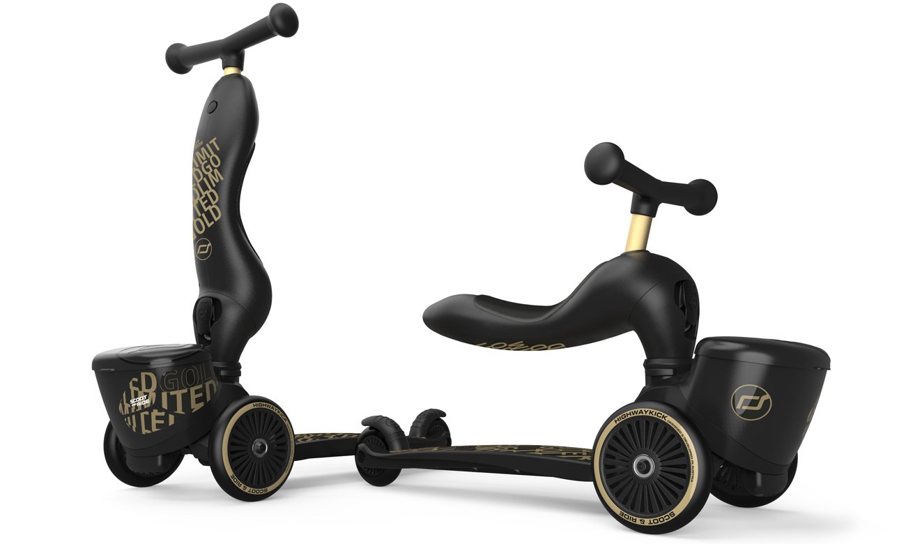 Scoot & Ride Highwaykick 1 Jeździk i hulajnoga 2w1 Black & Gold