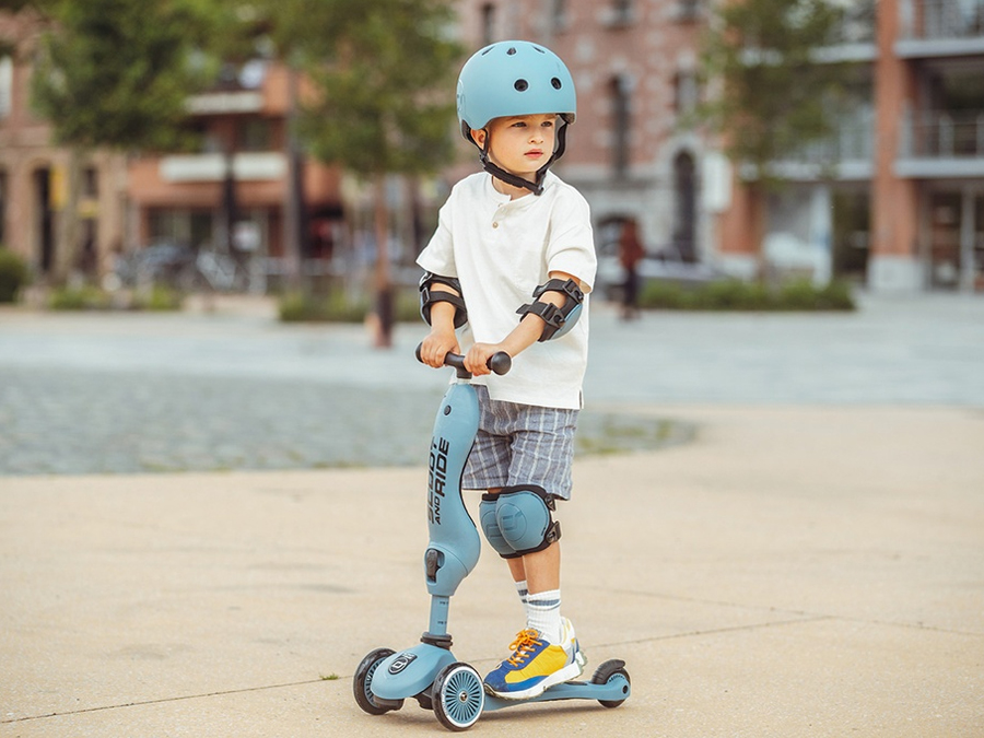 Scoot & Ride Zestaw ochraniaczy na łokcie i kolana rozmiar S Steel 