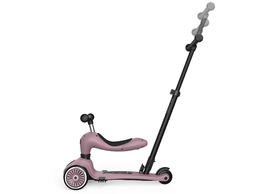 Scoot & Ride Highwaykick 1 Push and Go 2w1 z rączką +kask XXS-S Wildberry