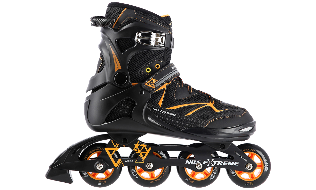 Łyżworolki Nils Extreme NA9022 Czarno-pomarańczowe rozm. 41