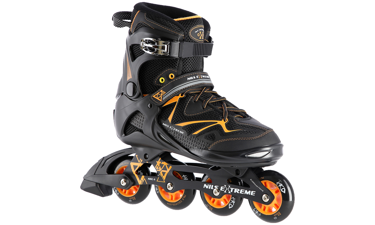 Łyżworolki Nils Extreme NA9022 Czarno-pomarańczowe rozm. 41