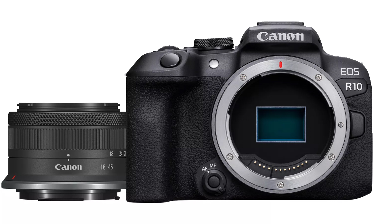 Бездзеркальна камера Canon EOS R10 і об’єктив RF-S 18-45mm F4.5-6.3 IS STM