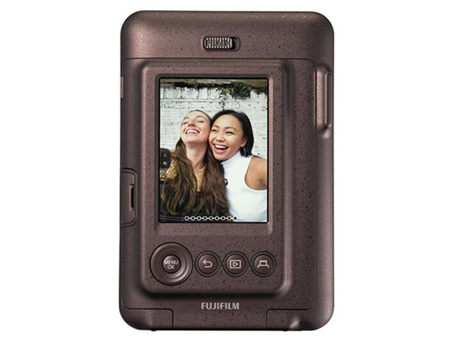 Tylny panel aparatu Fujifilm Instax mini LiPlay z ekranem i przyciskami sterującymi