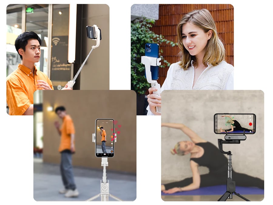Gimbal Hohem iSteady Q możliwości użytkowania na różne sposoby