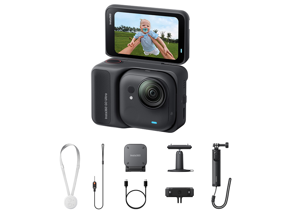 Kamera sportowa Insta360 GO Ultra Midnight Black wraz z akcesoriami