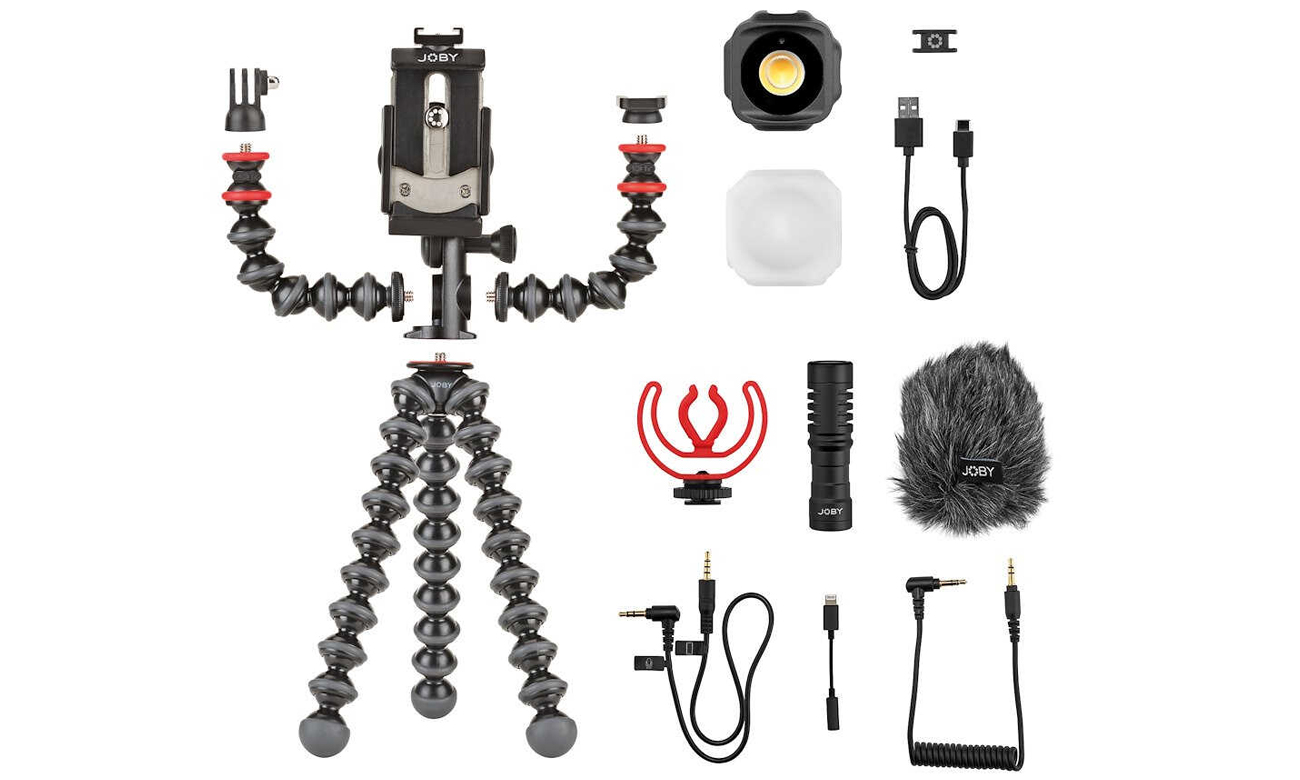 Kit JOBY GorillaPod Mobile Per Vlogging – Treppiede Flessibile Con Microfono Wavo E Luce Beamo Mini