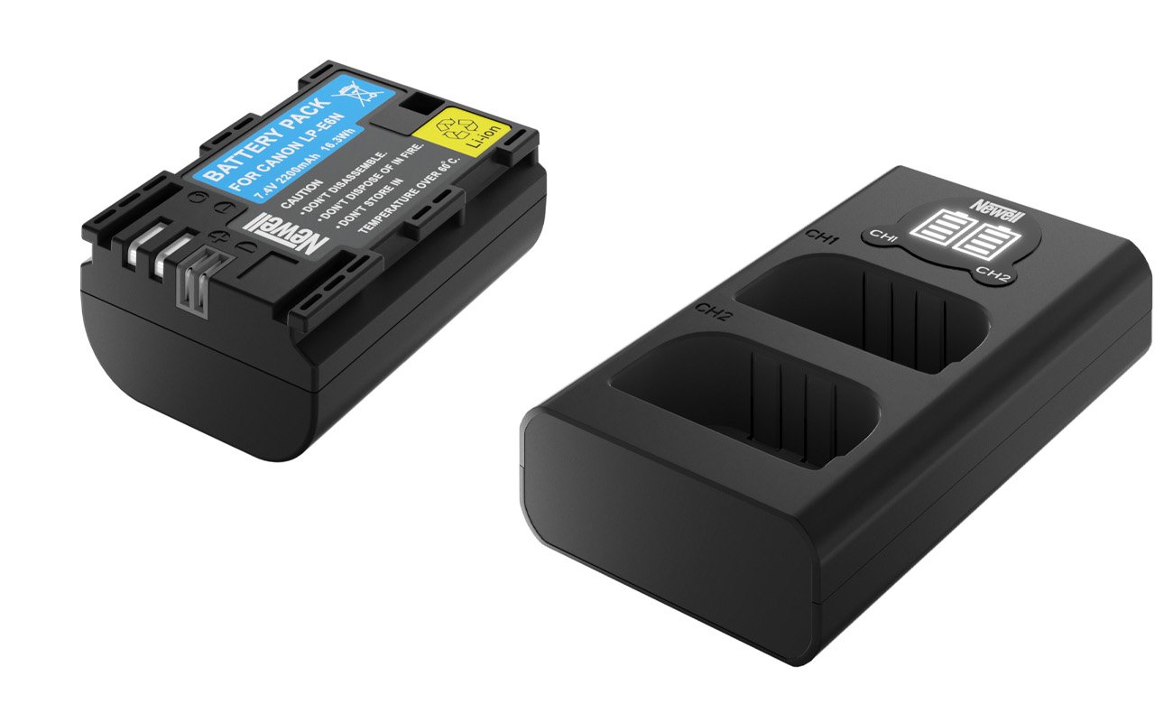 Zestaw ładowarka dwukanałowa Newell DL-USB-C i akumulator LP-E6N do Canon