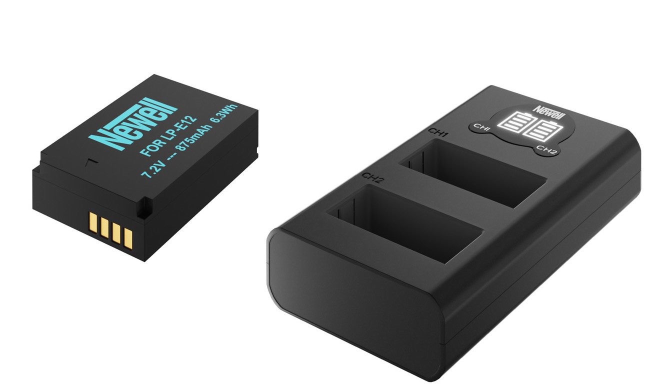 Zestaw ładowarka dwukanałowa Newell DL-USB-C i akumulator LP-E12 do Canon