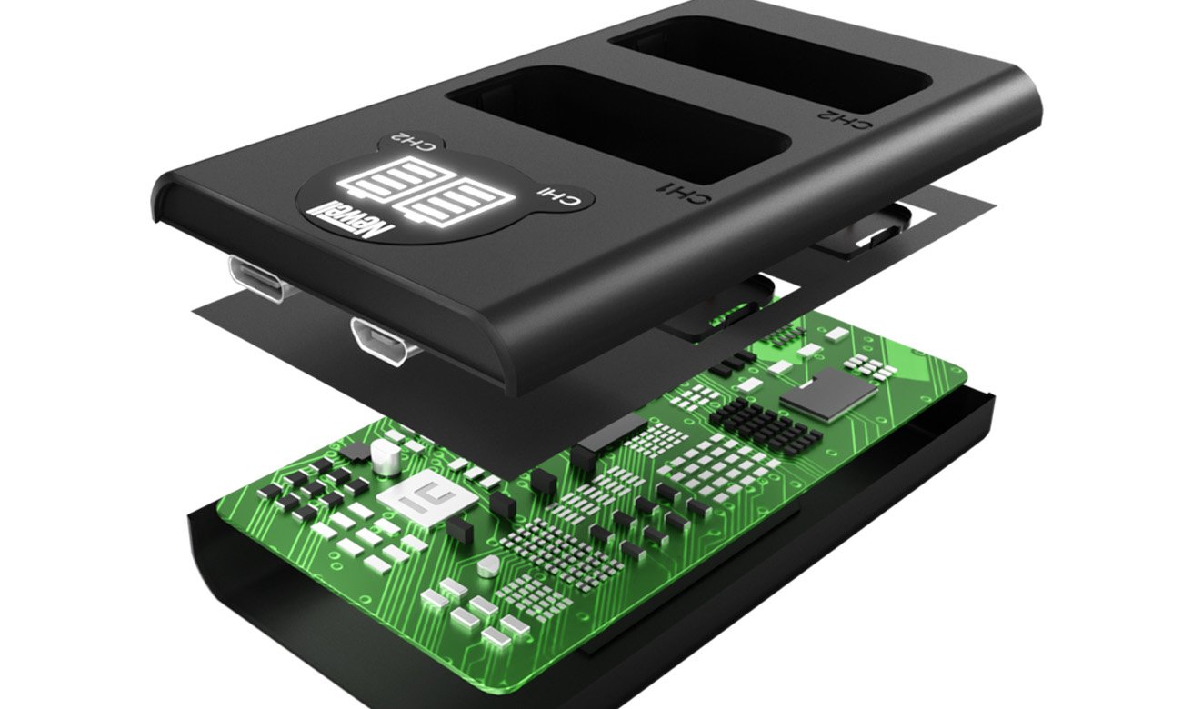 Zestaw ładowarka dwukanałowa Newell DL-USB-C i akumulator SPJB1B do GoPro Hero8