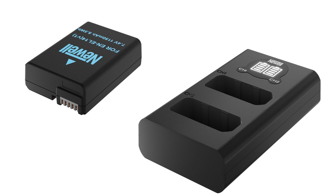 Zestaw ładowarka dwukanałowa Newell DL-USB-C i akumulator EN-EL14 do Nikon