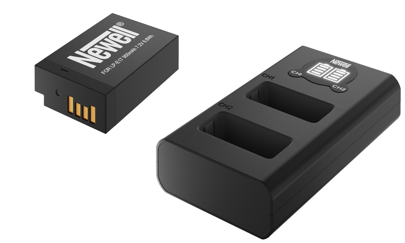 Zestaw ładowarka dwukanałowa Newell DL-USB-C i akumulator LP-E17 do Canon
